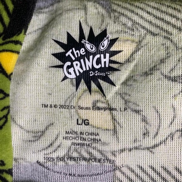 Dr. Seuss "The Grinch"  women 2 piece women pajama large - Picture 5 of 5